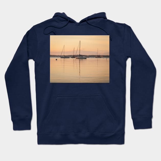 Sunrise Sailboats at Anchor Hoodie by mcdonojj